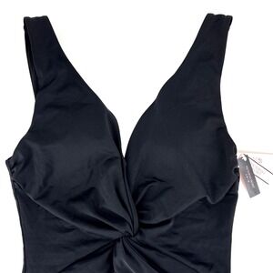 Victoria's Secret One Piece Swimsuit Twist Plunge Sexy Black Size M Medium NWT‎